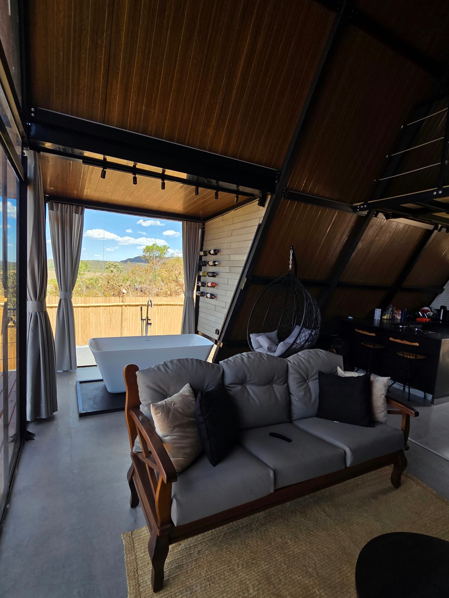 Banheira panorâmica da Cabana Sirius